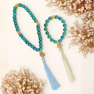 Japa Mala / Rosario Hindú de Crisocola Peruana Natural