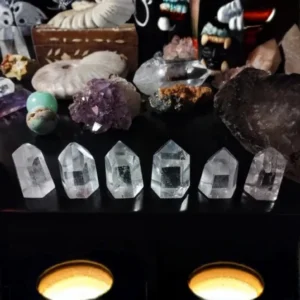 Kit de 6 Cuarzos Cristales Hexagonal Pulidos de 3 a 4 cm