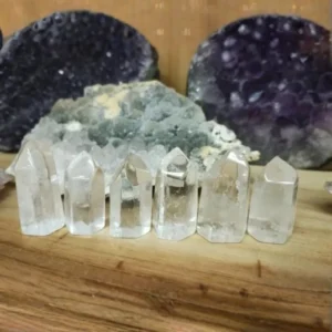 Kit de 6 Cuarzos Cristales Hexagonal Pulidos de 4 a 5 cm